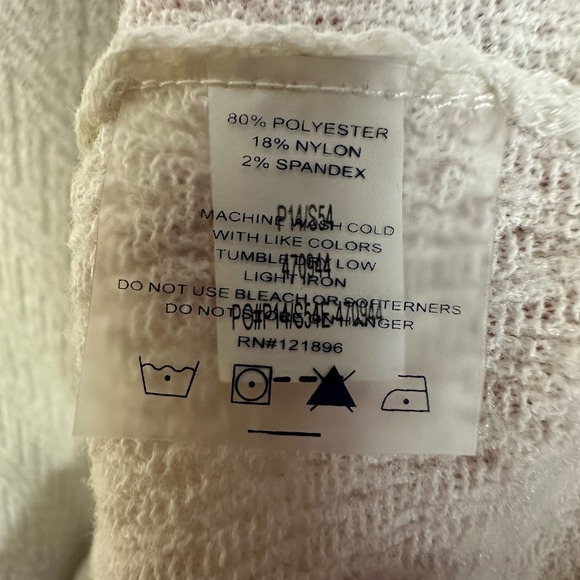 Title Nine Sweater Womens Extra Large White Chevron Knit Long Sleeve Stretch - Picture 8 of 11